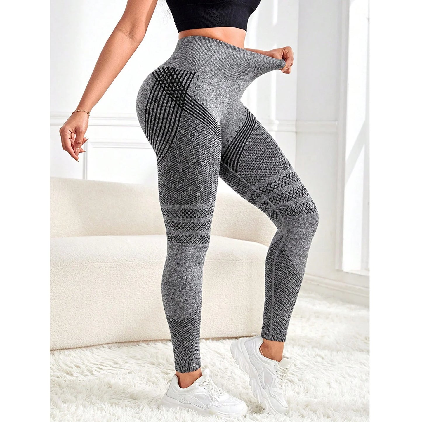 Scrunch Butt Lifting Leggings for Women Gym Seamless Workout Compression Leggings Tummy Control Butt Lift Yoga Pants Gray S