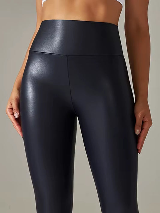 Winter Black Leather Leggings Women Skinny Push up High Waist Legging PU Pants Thin Velvet Trousers Stretch Sexy Leggins New In