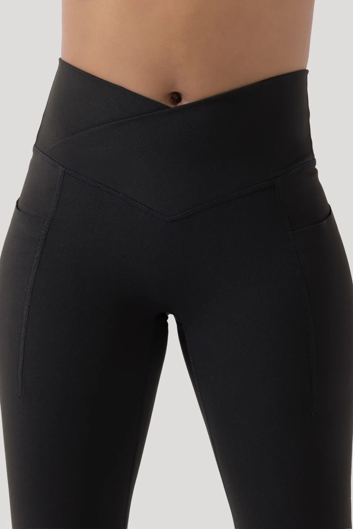 Crisscross Hourglass® Flared Legging with Pockets - Black