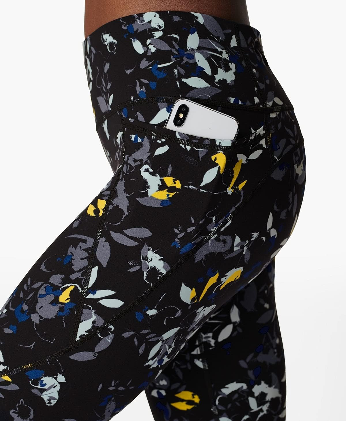 Power 7/8 Workout Leggings, Blue Floral Flow Print, XXS