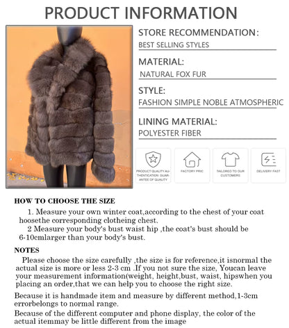 Women'S Clothing Genuine Fox Fur Jacket Natural Fox Fur Fluffy Coat Lapel Luxury Brands Women Short Real Fur Coat
