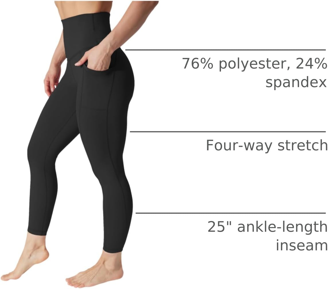 Squat Proof Elastic Free Super High Waisted Tummy Control Ankle Leggings with Pockets