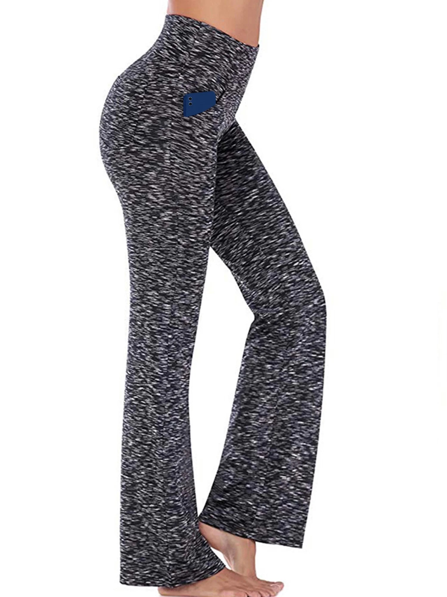 Womens Bootcut Yoga Pants with Pockets Flare Workout Legging High Waist Lightweight Bottoms Activewear Gray XL