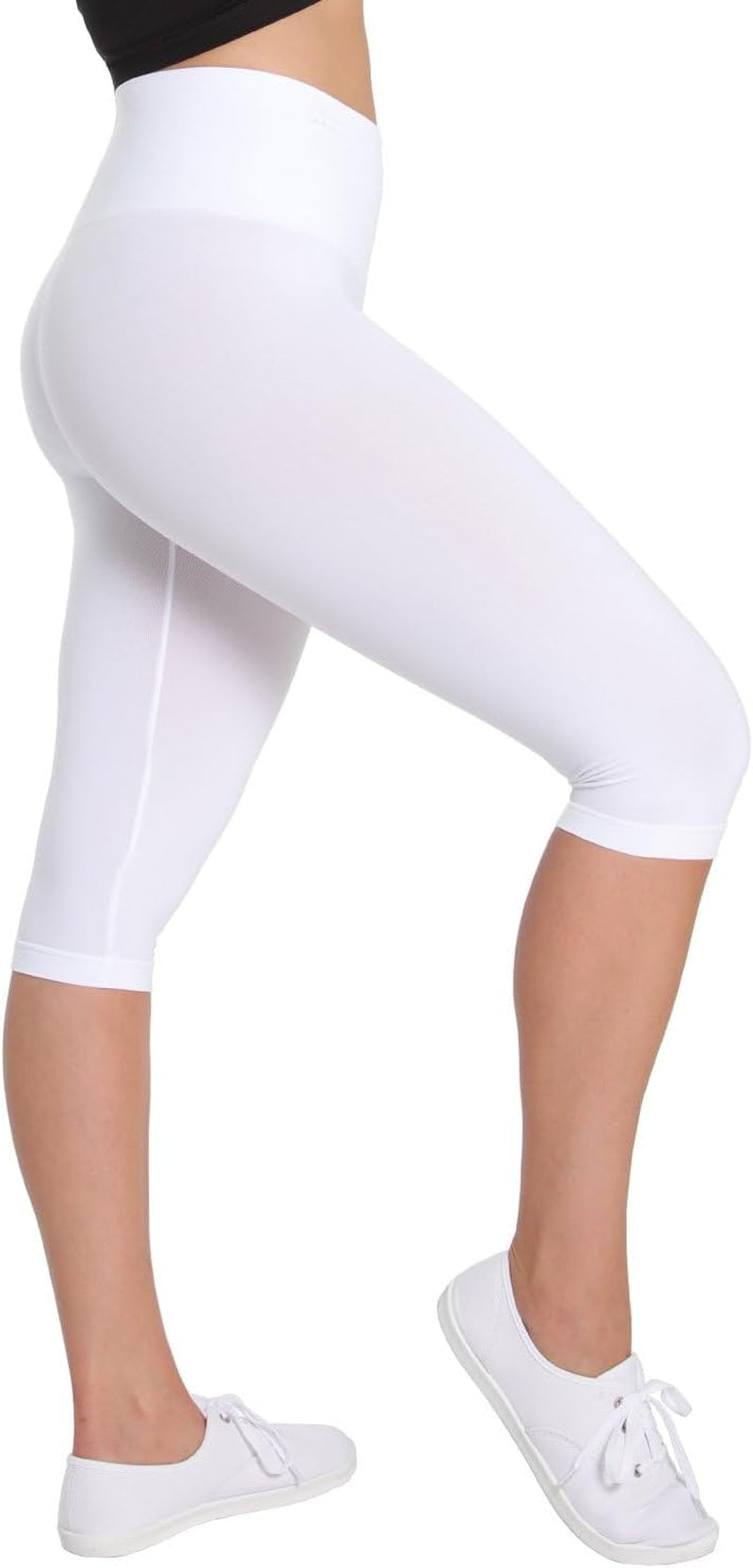 Shapewear Leggings, High Waisted Tummy Control Capri Shapewear, Comfortable Knee Length Body Shaper - S to Q2