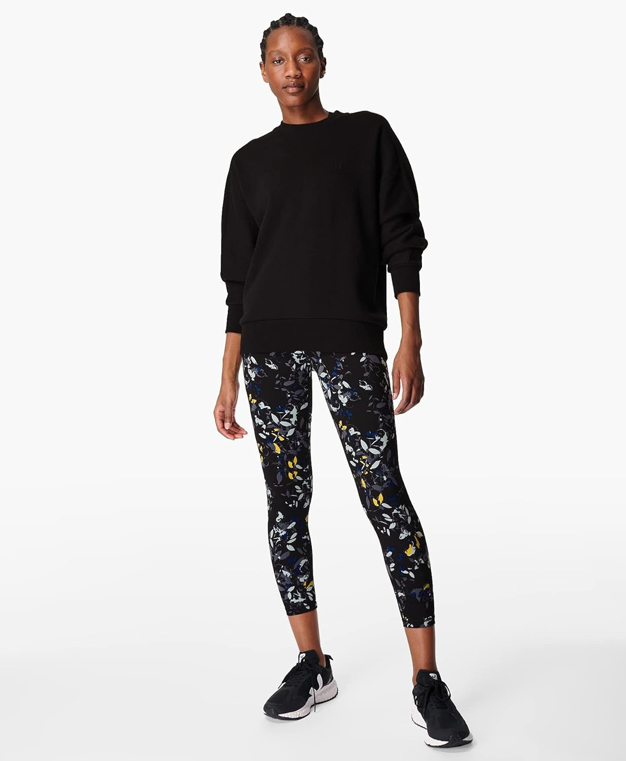 Power 7/8 Workout Leggings, Blue Floral Flow Print, XXS