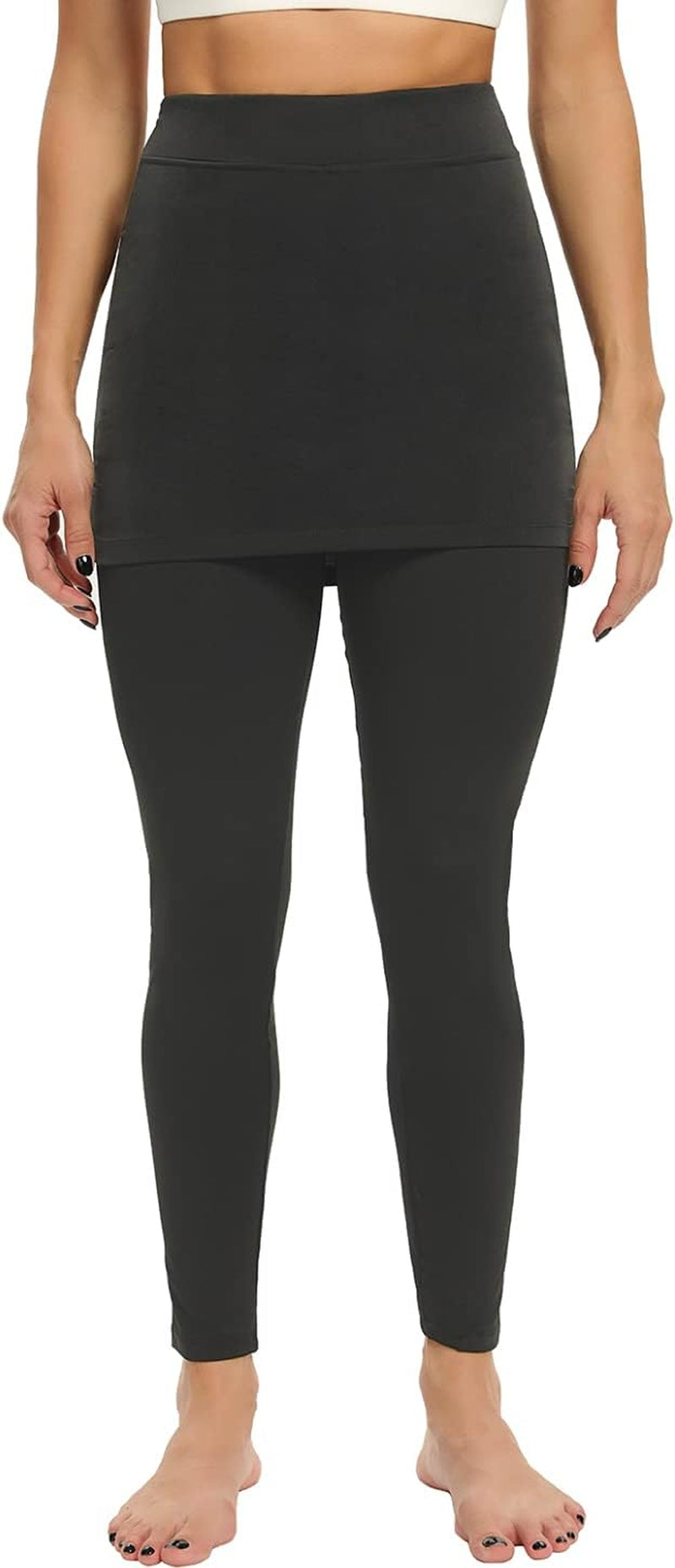 Womens Workout Tight Skirted Leggings for Women Legging Skorts Yoga Pants with Pocket