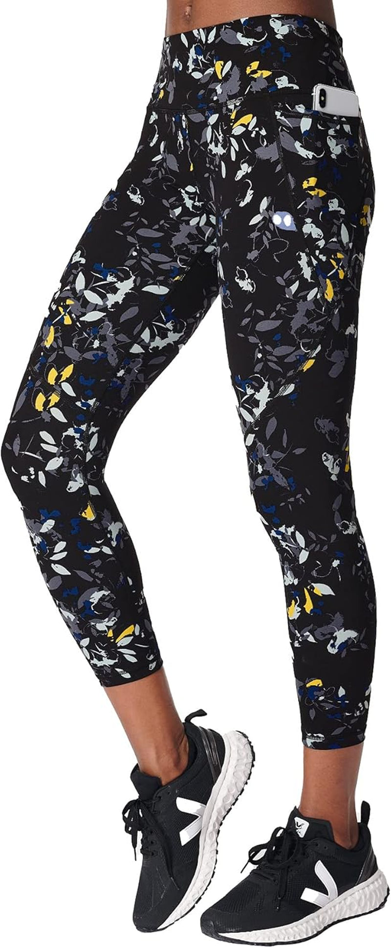 Power 7/8 Workout Leggings, Blue Floral Flow Print, XXS