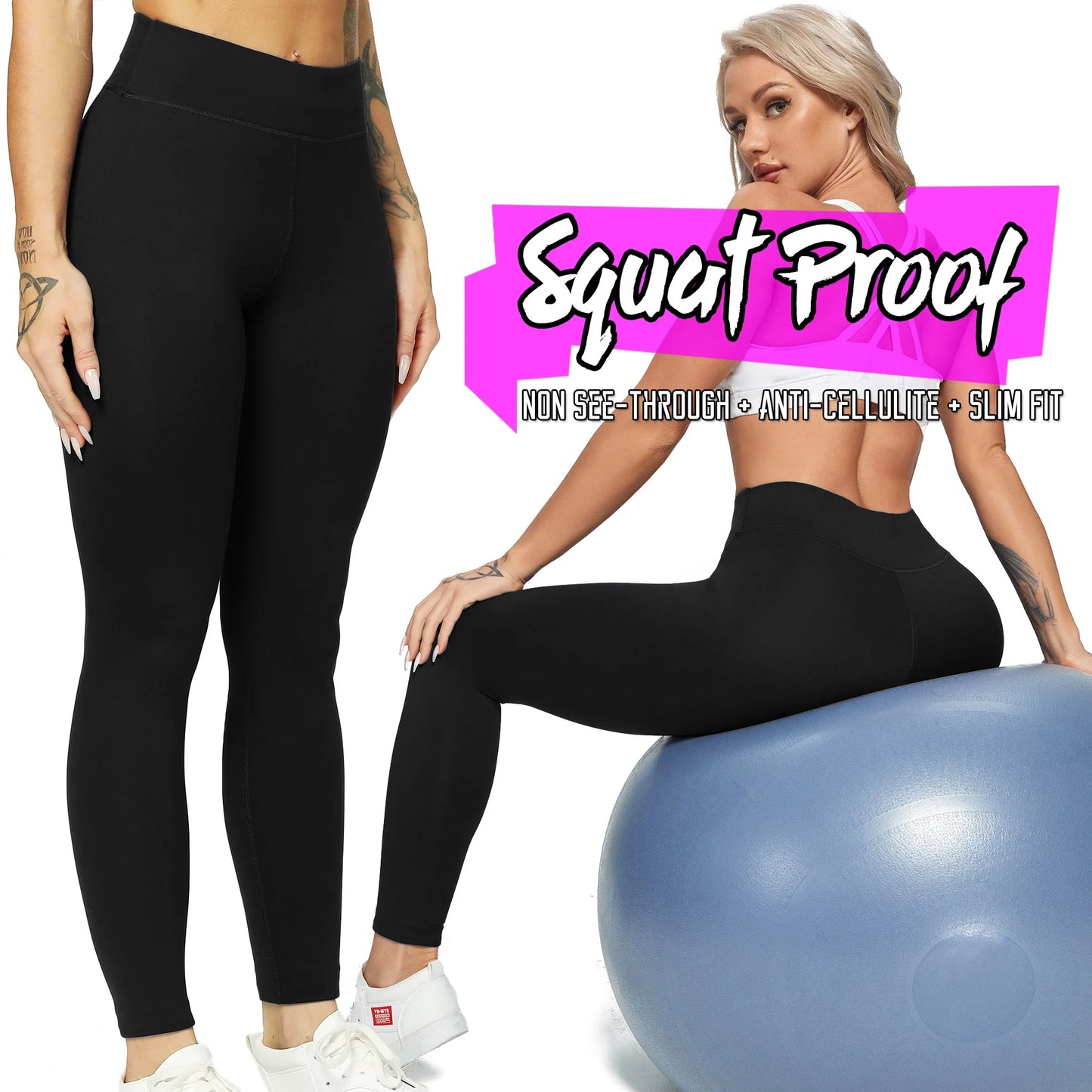 High Waist Yoga Pants Tummy Control Leggings Fitness Workout Pants