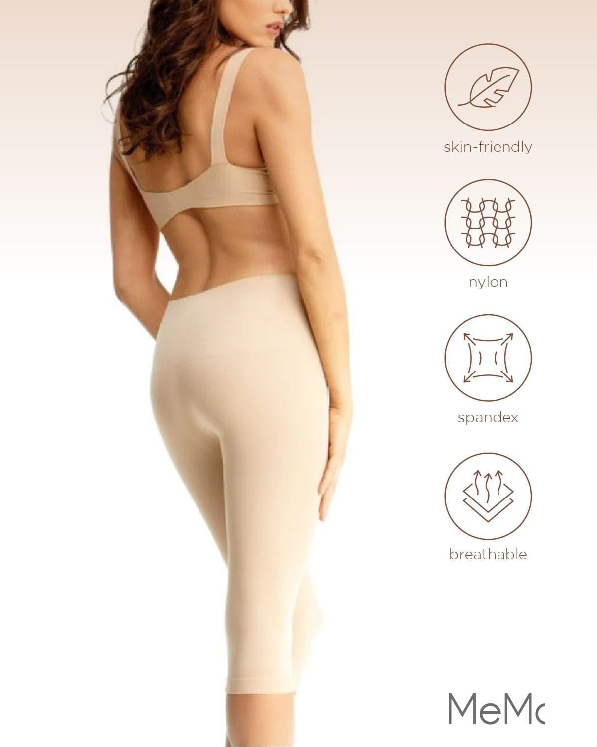 Shapewear Leggings, High Waisted Tummy Control Capri Shapewear, Comfortable Knee Length Body Shaper - S to Q2