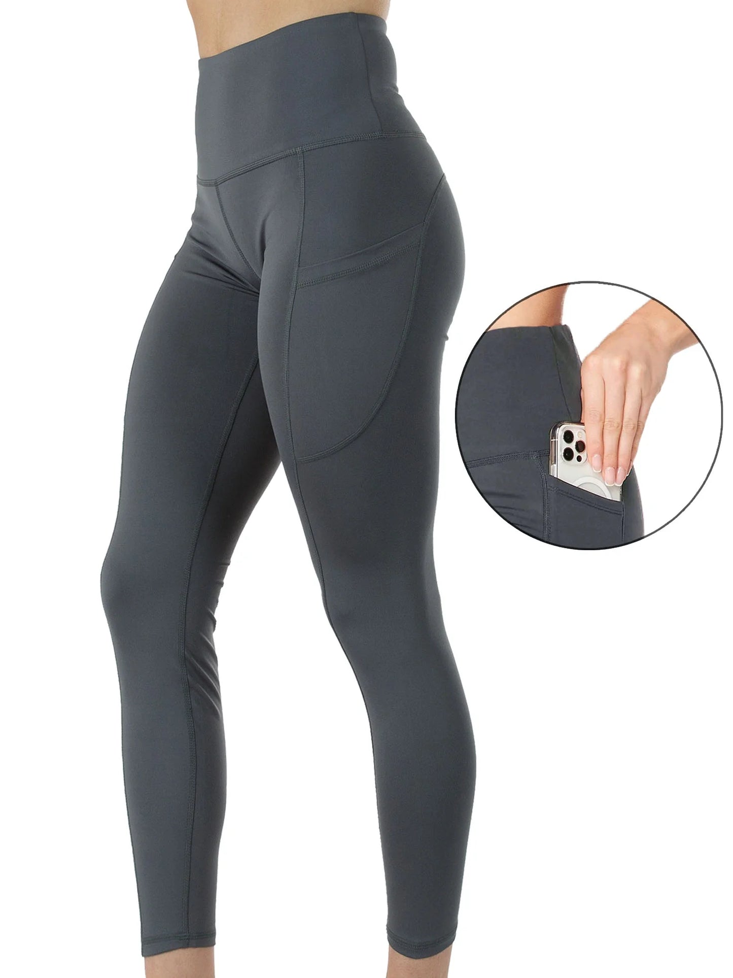 Women'S High Waist Yoga Leggings with Two Side Pockets Sports Legging Pants