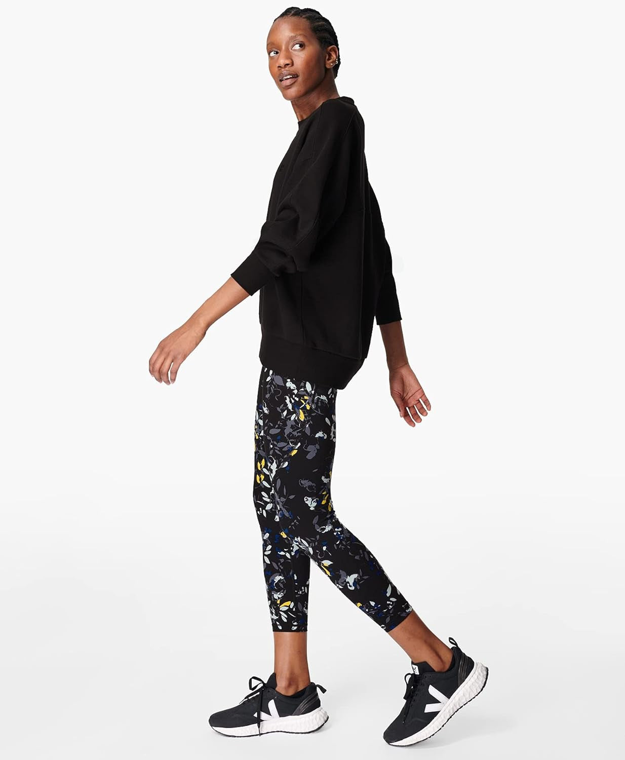Power 7/8 Workout Leggings, Blue Floral Flow Print, XXS