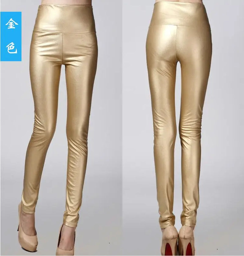 On Sale Autumn Winter Women Ladies Warm Legging Leather Pants Female High Waist Stretchable Pencil Skinny Y2K Trousers