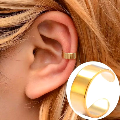 Korean Fashion Crystal Heart Ear Clip Earrings for Women Jewelry Ear Cuffs without Hole Single Double Layer Heart Fake Earrings