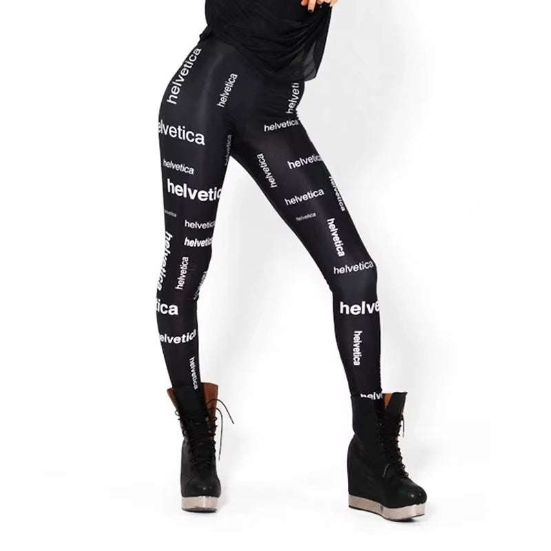 Fashion Design Women Black Galaxy Leggings Space Mechanical Steel Tube Air Bubbles Print Pants Legging GL-19
