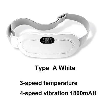 Electric Period Cramp Massager Vibrating Heating Period Pads Belt for Menstrual Colic Waist Stomach Abdominal Warm Palace Belt