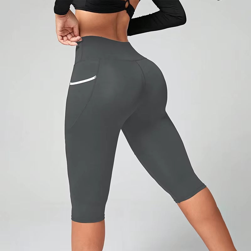 High Waist Yoga Pants Capri Leggings with Pockets for Women Tummy Control Workout Capri Leggings for Women